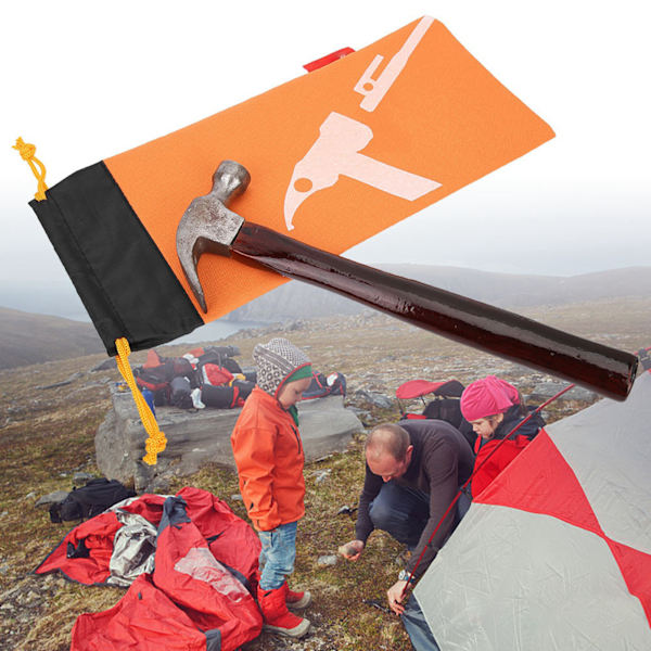 Telttømmer Hammer Nål Pose Sort Tømmer Nøgler Stake Opbevaringstaske (orange)