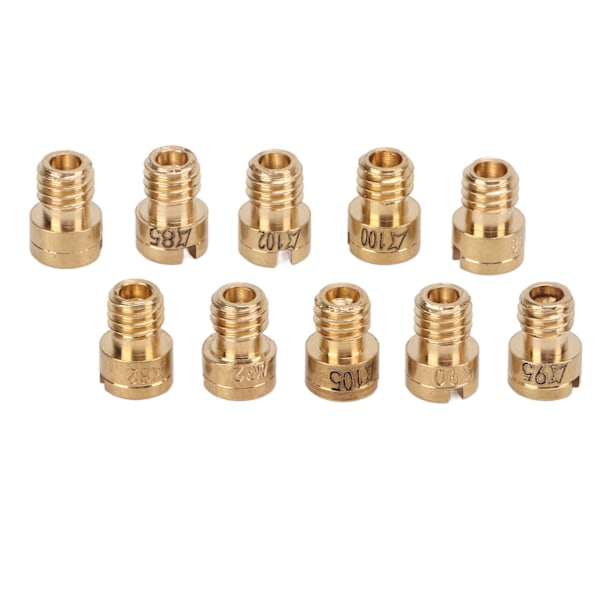 10 stk. Forgaser Hoveddyser Metal Carb Hoveddyser 82‑105 til GY6 50cc 139QMB Scooter Moped
