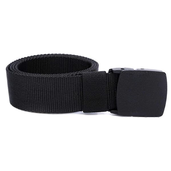 Utendørs Taktisk Herre Midjebelte Nylon Canvasrem Midjebånd Med Plastspenne black 130cm