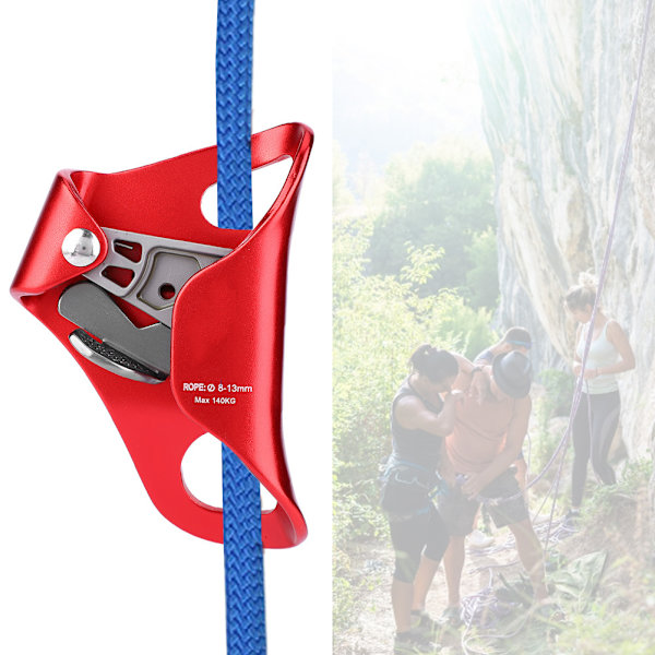 Vuorikiipeilyrinnanousulaite Rappelling-varuste köysikiinnike 8-13mm (Punainen)