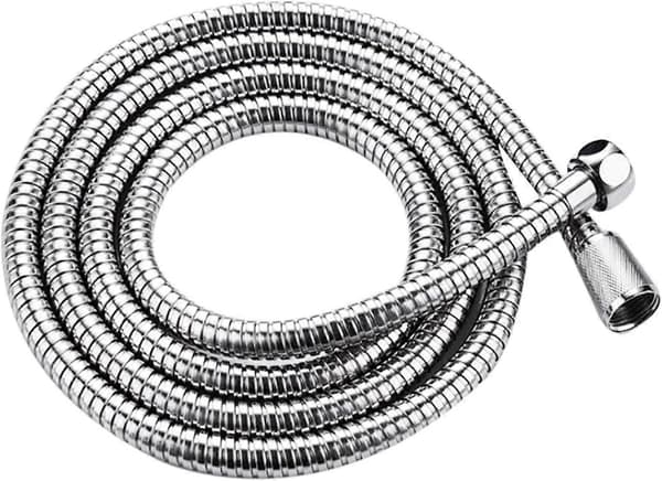 Handhållen duschslang med, rostfritt stål med dubbelspänne, flexibel duschslang