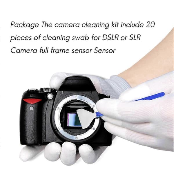 Rengøringssæt til digitalkameraer, 20-pak, 24 mm brede vatpinde til full-frame CMOS-systemkameraer