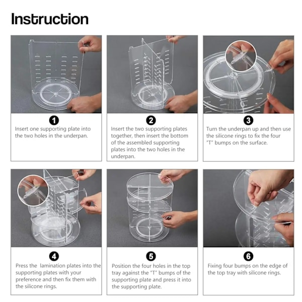 【BEMS】Roterende makeup-organizer Transparent Transparent transparent