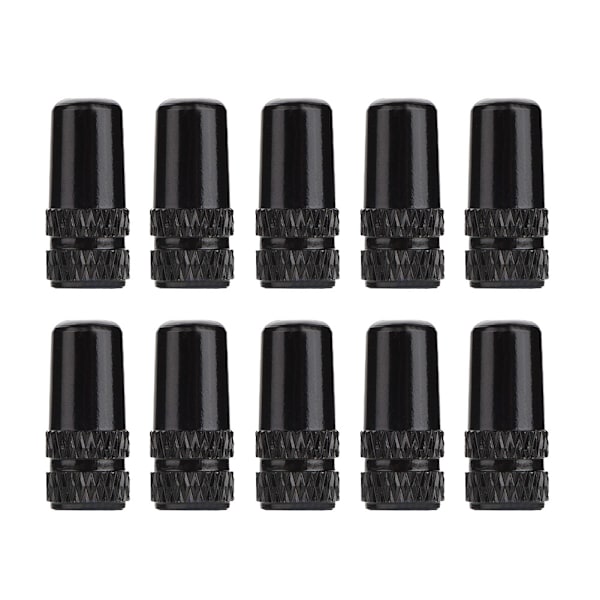 10Pcs Bike Bicycle Aluminum Alloy Tire French Valve Protective Stem Cap(Black)