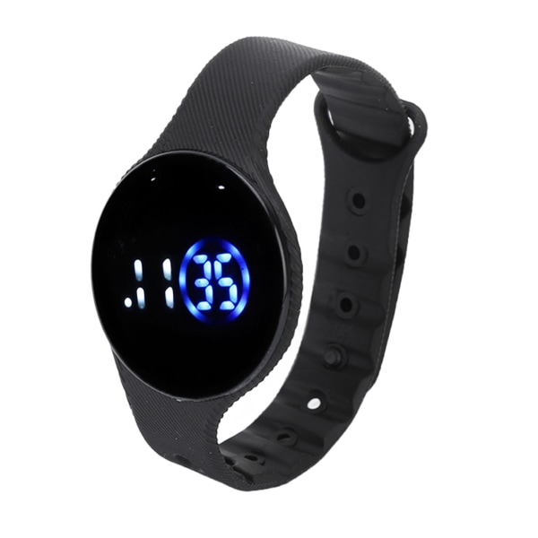 Digitalklocka för barn, vattentät silikonarmband, reptålig LED-elektronisk klocka för studenter, svart