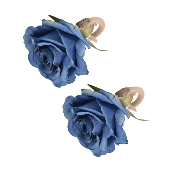 2 stk emulerende serviettring bordbord i tre blå enkel blomst serviettring til hjemmehotell festRose blomst /