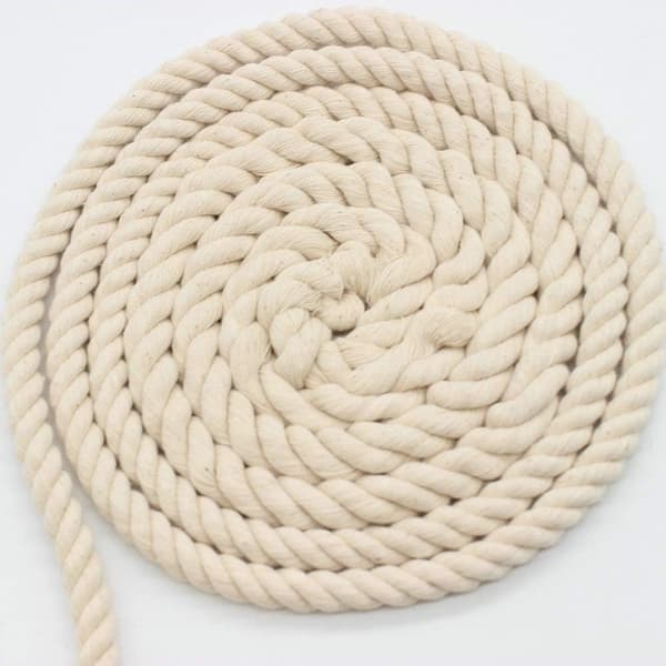【BEMS】Soft Twisted Rope 100% Cotton Compatible with Macrame, Knitting, Plant Walls, Creative Hobbies - 10m x 10mm