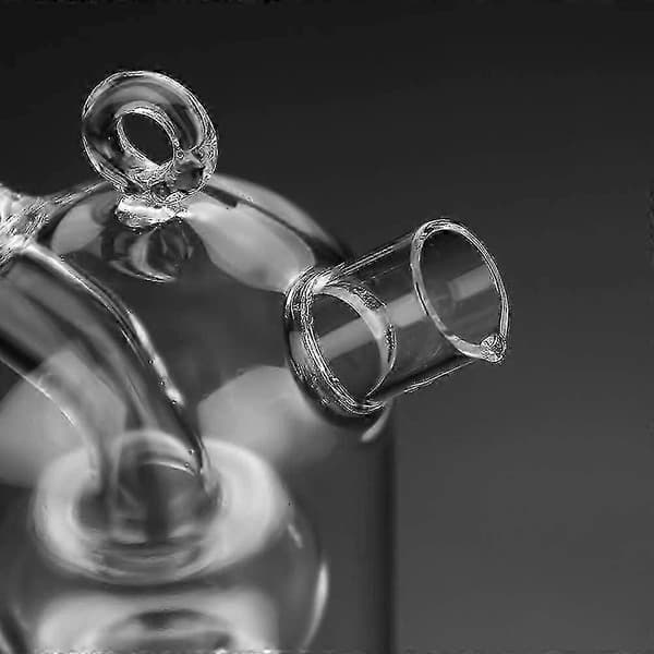 Olivolja och vinäger dispenser Cruet-flaskor, 2 i 1 transparent glasoljeflaska, dubbla glasoljedispenserflaskor Kompatibel med köksbehållare