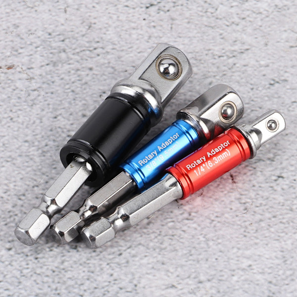 3 st/set sexkantsborrhylsa Adapter Drive Elektrisk slagskruvdragare 1/4in 3/8in 1/2in Typ C