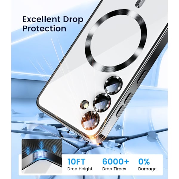 【BEMS】Compatible with Samsung S25 PLUS Case – Metallic Case with Magnetic Compatibility, Slim Design - Silver silver