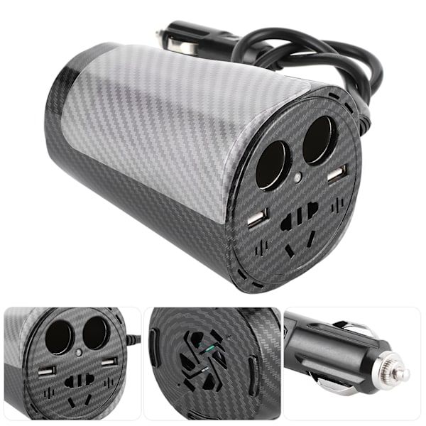Bil-inverter 12V til 220V LED Power Converter Cup Kulfibertype Modificeret sinusbølge autoplader med 220V/10A stik