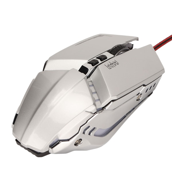 Ergonomisk Gamingmus med 4 Justerbara DPI, Andnings-RGB-Bakgrundsbelysning, Noggrann Kontroll, Kontorsmus för Dator, Bärbar Dator, PC, Silver