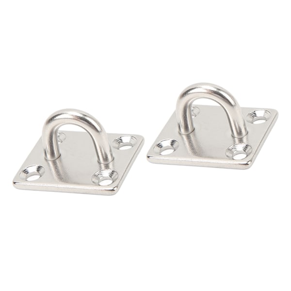 2 stk. Båd Square Pad Eye Rustfrit stål Fast Holdbar Marine SS Pad Hardware til Yacht 40 X 50 mm/1,6 X 2,0 tommer