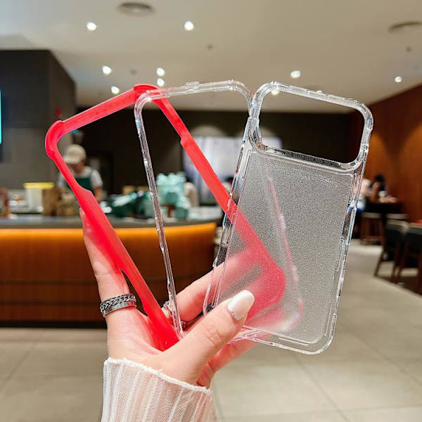 【BEMS】iPhone 17 Pro Max Deksel Transparent Matt TPU Hybrid 3-i-1 Grå