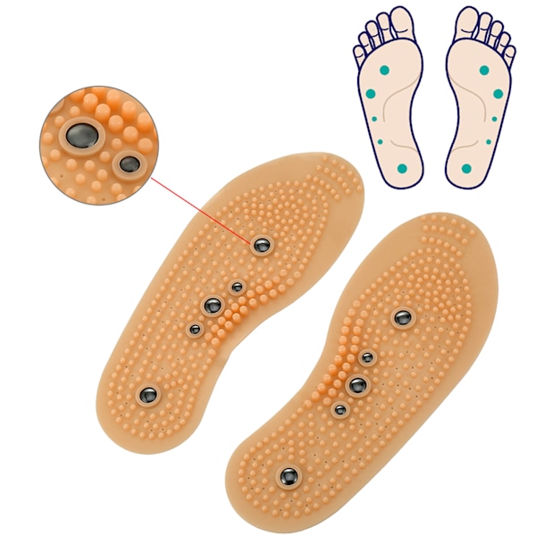 Sko Komfortpuder Magnetisk Terapi Magnet Sundhedspleje Fodmassage Indlægssåler (35-40(CN))