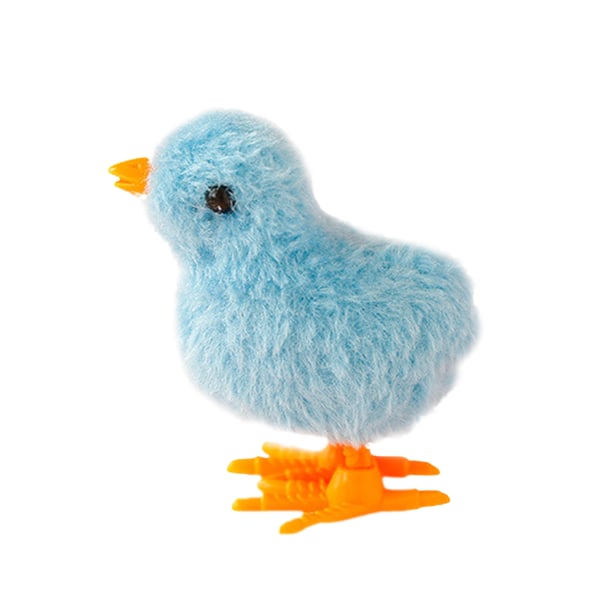 (1 pakke) (Blue Chick) Easter Chick Clockwork Chick Plysj Simulering Chick Hopping and Running Clockwork Toy 8x9cm, plast + plysj