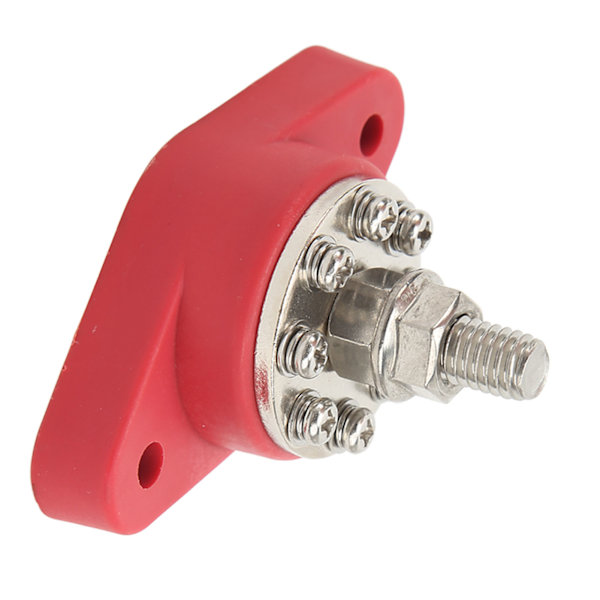 3/8in Rød M10 Enkel Stud Strømfordelingsterminal 12V 48V Batterikoblingspost Samleskinneblokk Bolt for biler Bobiler Skip Lastebiler