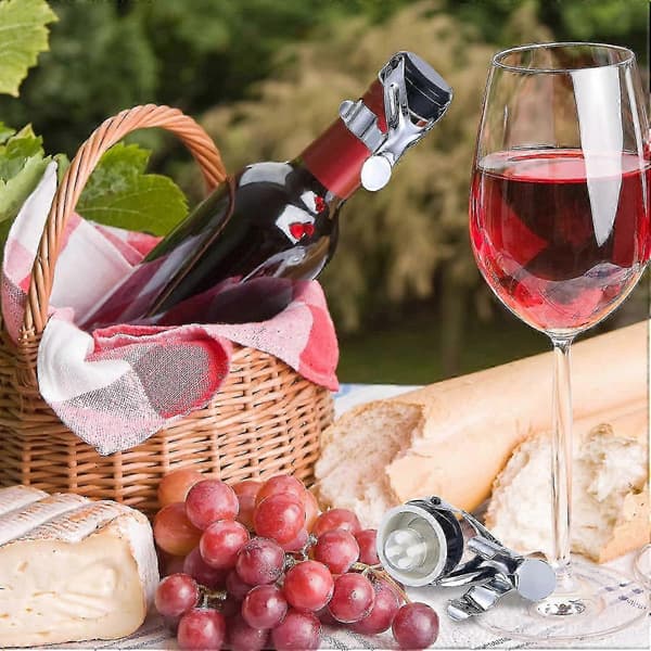 Champagnepropp 4-pack för vinflaskor, läckagesäker mousserande vinbehållare och ölförslutare