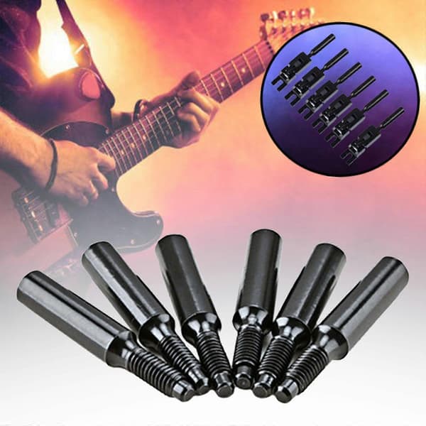 6x Elgitarstativ Sadel Gjenget Stang Sølv System Skruer Planet Krom