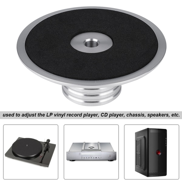 NYHET Black Record Weight Clamp LP Vinyl Skivspelare Metall Disc Stabilizer Silver++