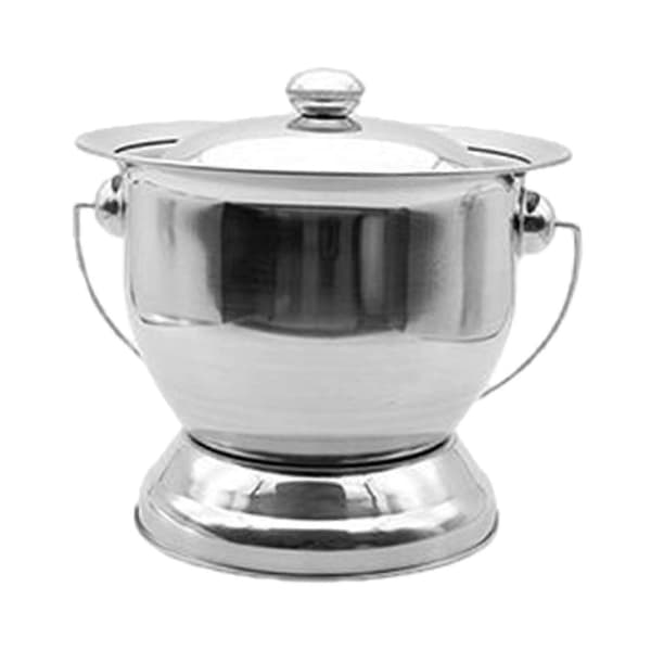 Bärbar potta, robust spottkopp med lock Kompatibel med sovrum, kvinna, man, silver Silver