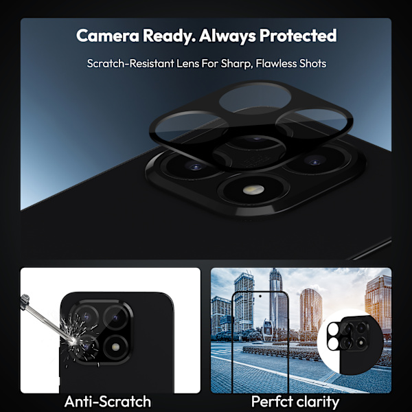 【BEMS】2-Pack Compatible with xiaomi 15T Pro Screen Protector & 2-Pack Lens Protector - Tempered Glass 9H - Super Quality 3D