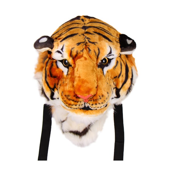 Personlig kreativ tigerhode ryggsekk plysj ryggsekk trendy reiseveske student par plysj ryggsekk gul tiger liten størrelse