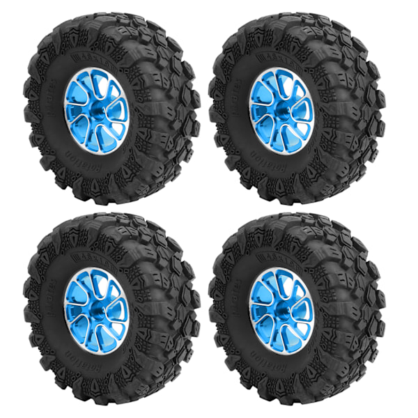 4 st 1,9 tum Aluminiumfälgar Gummi Däck Tillbehör för ZD Racing 1/10 RC Bil Blå