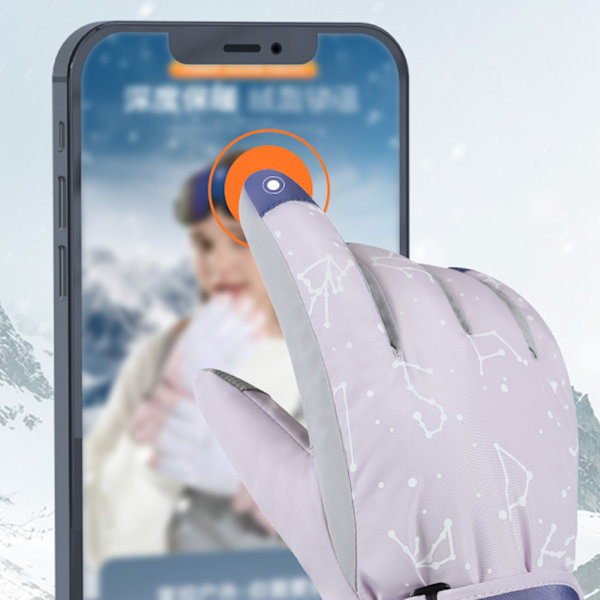 Skihandsker Vandtætte Touchscreen Anti-Slip Snowboard Handsker Vinter Vindtætte Fleeceforet Varme Handsker til Mænd Kvinder Udendørs Cykling Ski