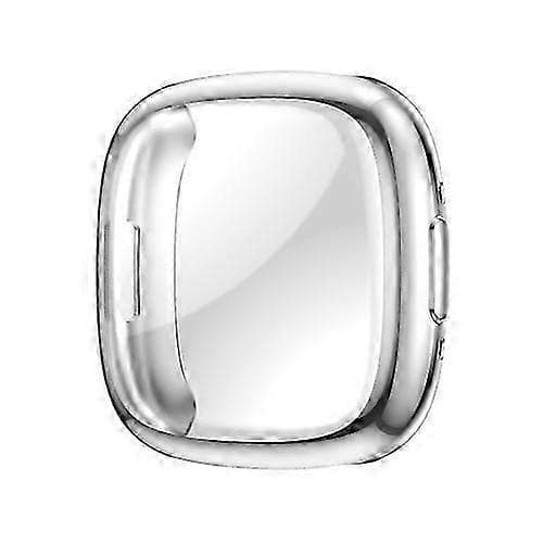 Kompatibel med Fitbit Versa 4 Stötsäkert TPU Skyddande Klockfodral Silver