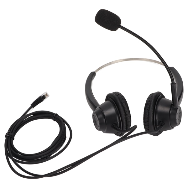 H360DRJ Binaural telefonhovedtelefon Sort støjreducerende dobbeltsidet headset til callcentre Onlinekurser++