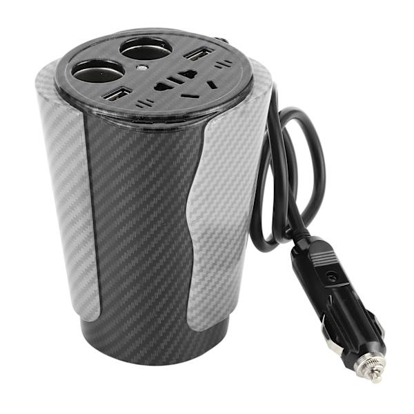 Bil-inverter 12V til 220V LED Power Converter Cup Kulfibertype Modificeret sinusbølge autoplader med 220V/10A stik