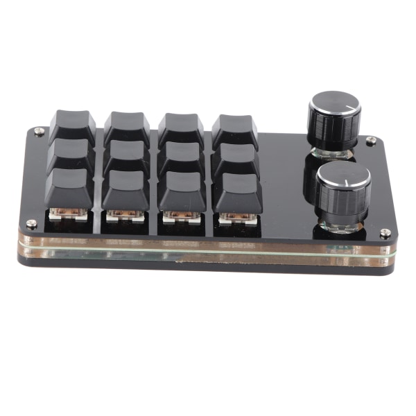 Röd Switch Makro Tangentbord Plug and Play Ergonomiska anpassade rattar USB minitangentbord för stationär PC 12 tangenter 2 rattar ++