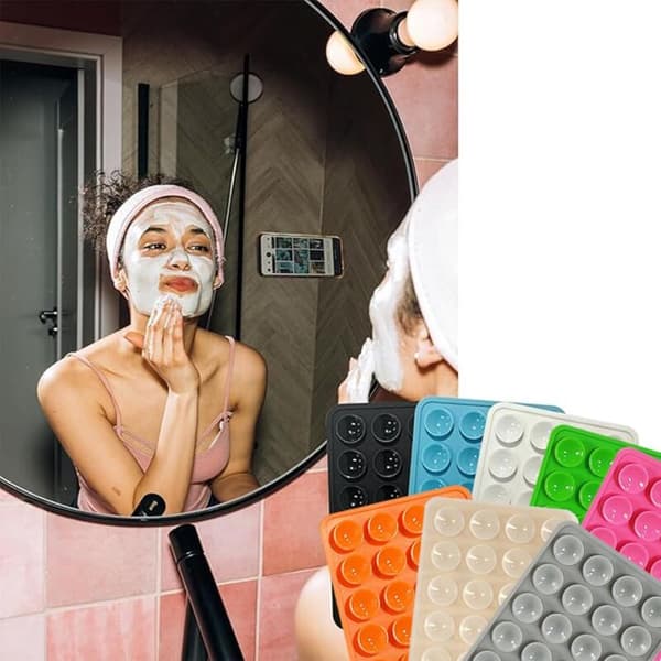 8-pack Universal Silicone Suction Cup Phone Holder Compatible with All Models Double-Sided Adhesive Anti-Slip Design (8)