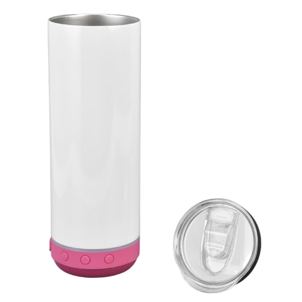 Bærbar Bluetooth-høyttalerkopp - 20oz Rustfritt Stål Sublimering Musikk Isolerte Flaske (Rød)