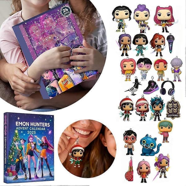 Kpop Demon Hunters Adventskalender 2025 Samlarobjekt 3D-figurdockor Huntrix Saja Julgransdekoration Julklappar