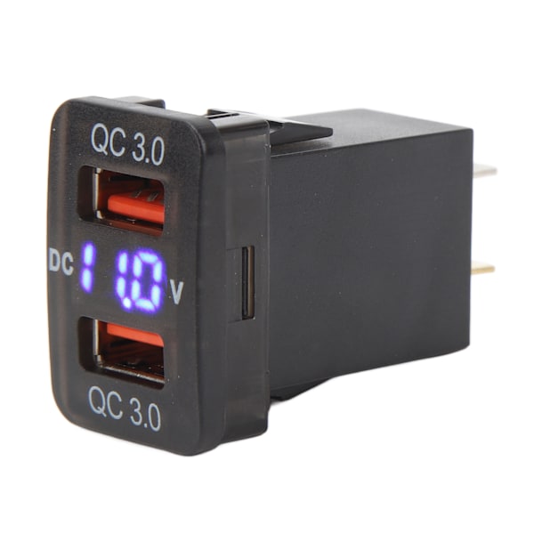 Dobbel USB-port Ladeuttak QC3.0 Hurtiglading Ladeuttak Strømadapter for FJ Cruiser Fortuner Hilux Tacoma 1,3x0,88 tommer