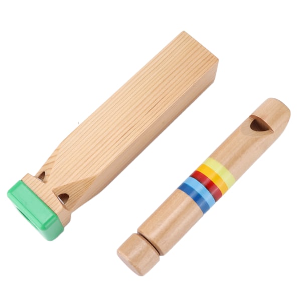 TIMH 2st tågvissel trärutschbana 4 toner Musikleksaksinstrument Present för barn Småbarn