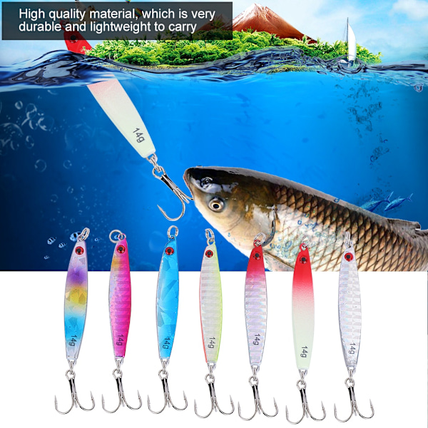7 stk Mini Fiskeformet Hard Lure Bait med Kroker Fiskeutstyr