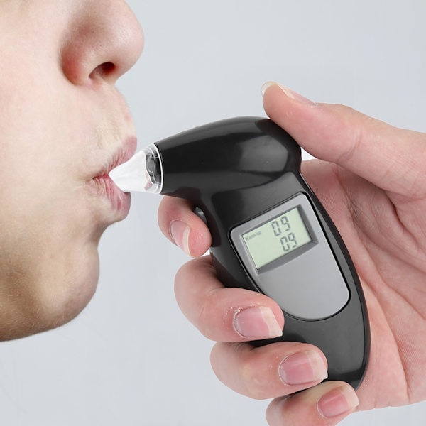 Digital LCD-skärm Alkohol Breath Tester Bärbar Nyckelring Breath Analyzer 20st Munstycke