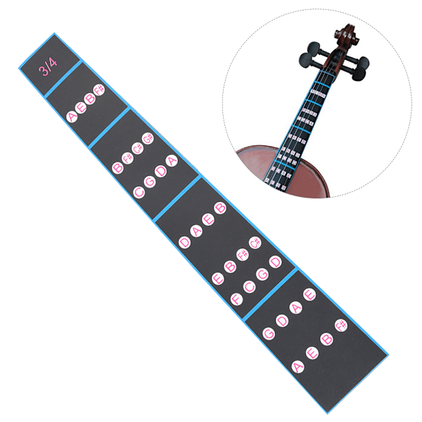 5 stk Violin Gribebræt Sticker Fingerboard Tape Fretless Fingering Guide til Begyndere (3/4)