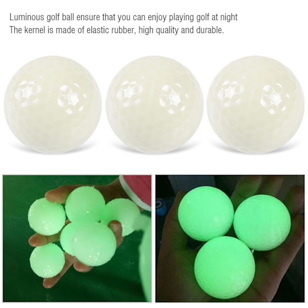 6 kpl Yögolfpalloja Luminoiva Fluoresoiva Golfpalloja Pitkäkestoinen Kirkas Hohtava Pimeässä