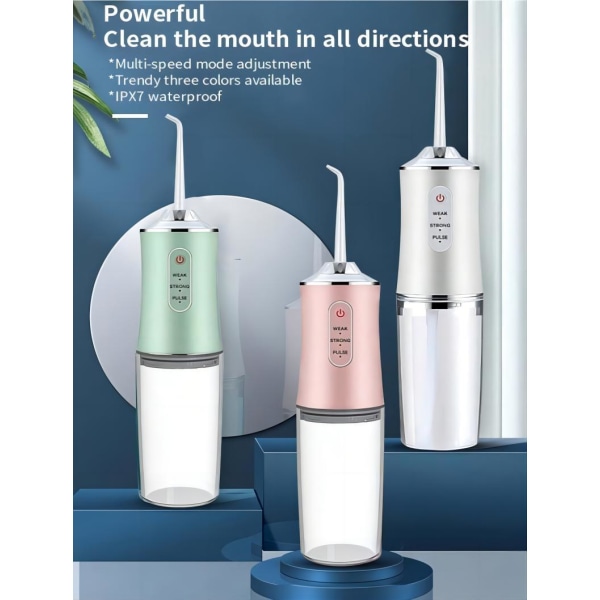 Dental Water Flosser Spotlight Waterpik Professional Oral Irrigator Portable Floss Cleaner Friskare tänder Vitare Rengöringsmedel pink