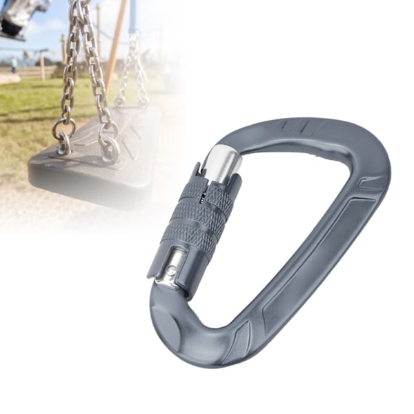 1 stk 7075 Aerospace Aluminium 12KN D-Formet Spænde Karabiner Klip Udendørs Sikkerhed Tilbehør Grå