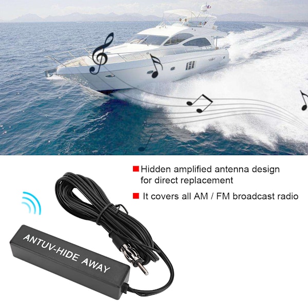 12V Universal Elektronisk Stereo AM/FM Radio Skjult Forstærket Antenne til Bil Skib RV