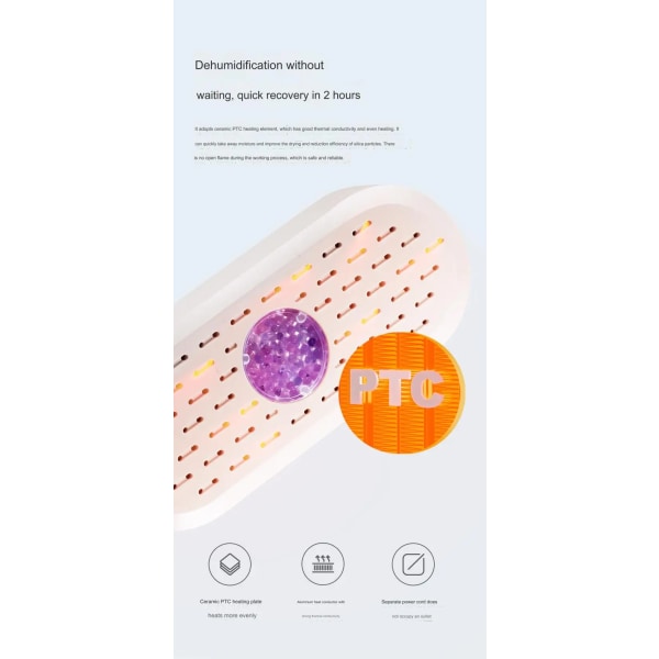 Cyklisk tyst avfuktare hushållssovrum torkning liten avfuktning garderob skoskåp inomhusavfuktare White