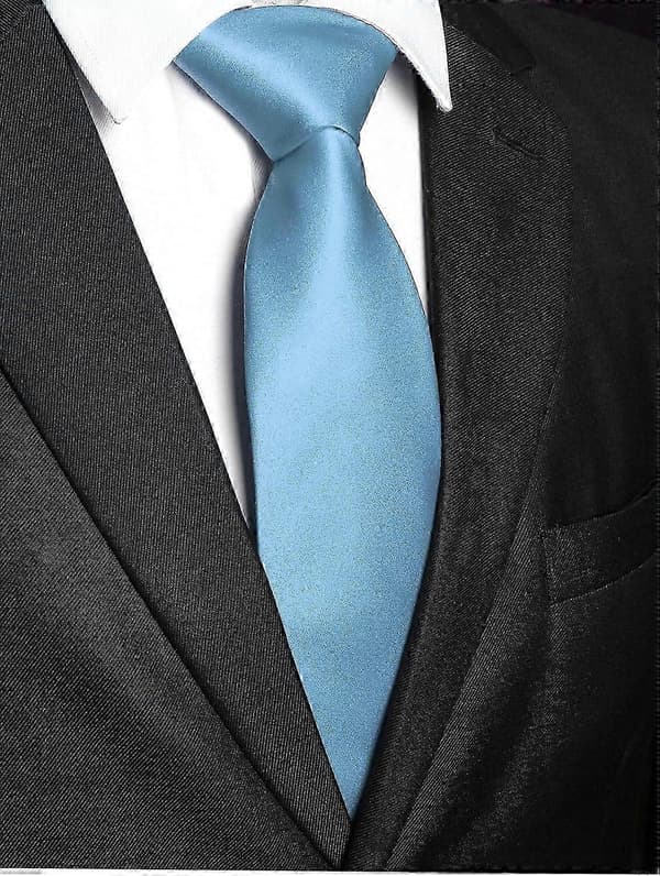 Ensfarvet slips til mænd til forretning og bryllupsfester Baby Blue