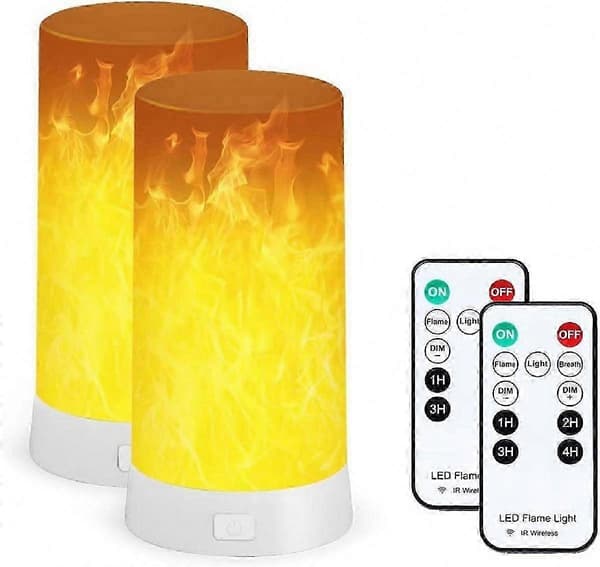 【BEMS】Oppladbar LED-flammelampe med fjernkontroll og timerfunksjon 1PCS