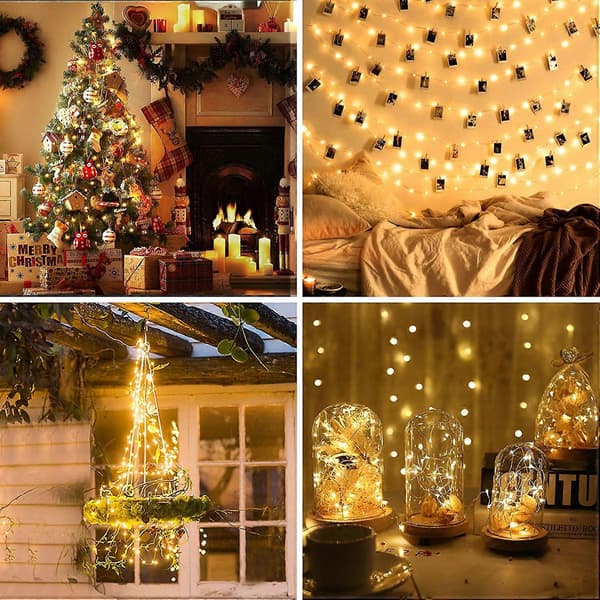【BEMS】2 * 10M/200 LED Batteridrevne Lyskæder, Kompatibel med Jul