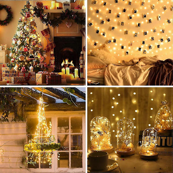 【BEMS】2 * 10M/200 LED Battery Operated String Lights, Compatible with Christmas